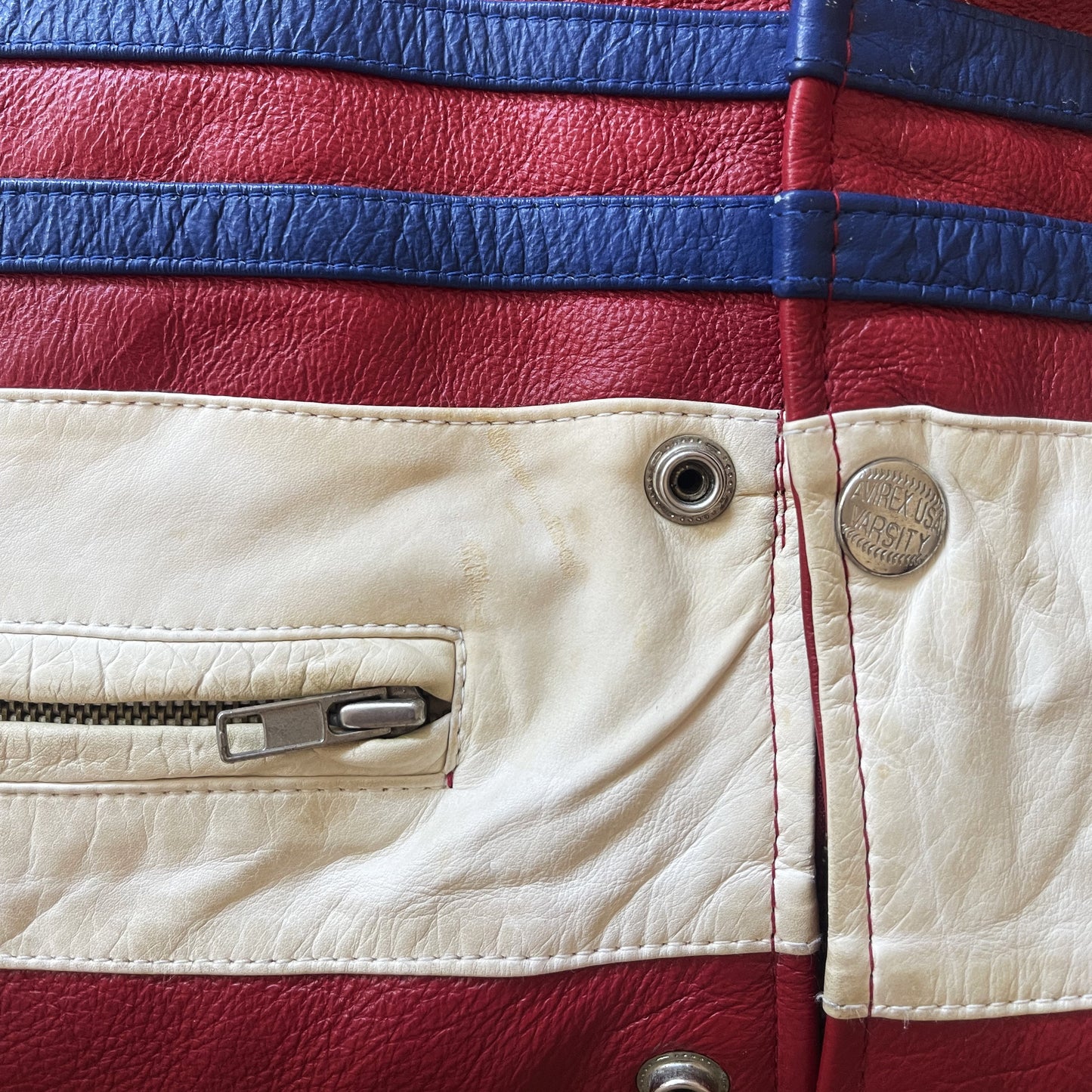 Avirex New York Lions Leather Varsity Jacket - M