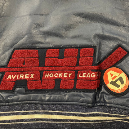 Avirex Hockey League Leather Varsity Jacket - M