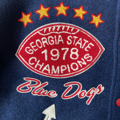 Whitesville 'Forest Park Bull Dogs' Varsity Jacket - XL | XL, Blue