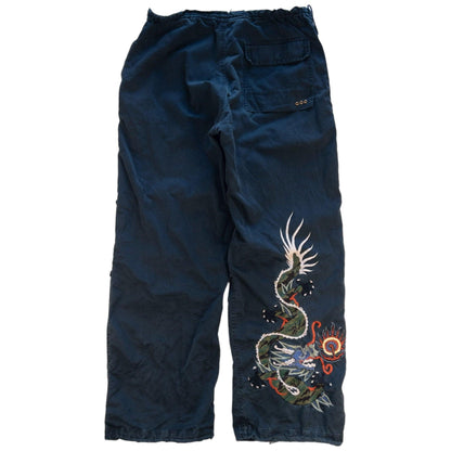 Vintage Maharishi Dragon Embroidered Trousers Size M - Known Source