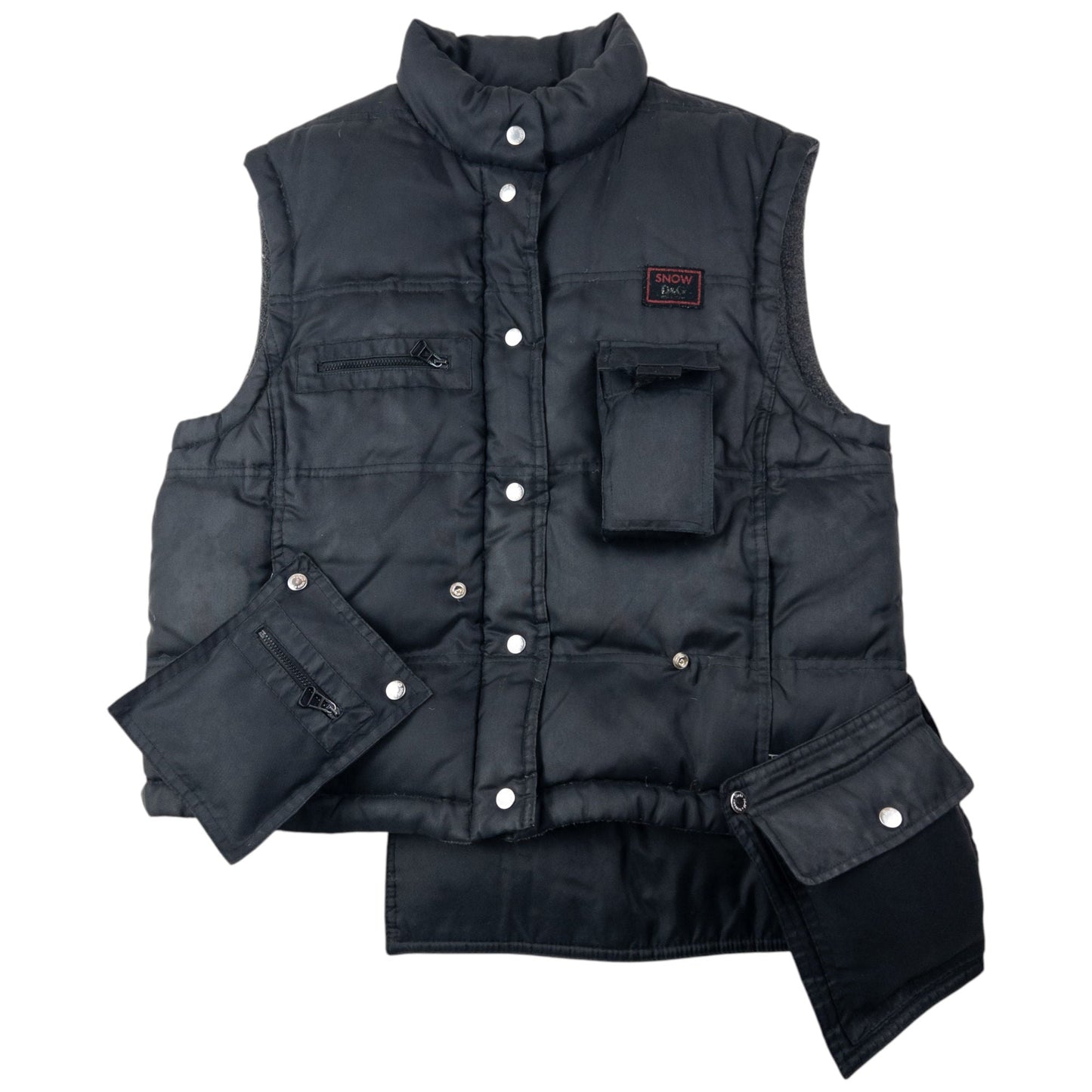 Vintage 2000s Dolce & Gabbana Convertible Multi Pocket Puffer Gilet Size S | Small, Black