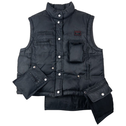 Vintage 2000s Dolce & Gabbana Convertible Multi Pocket Puffer Gilet Size S | Small, Black