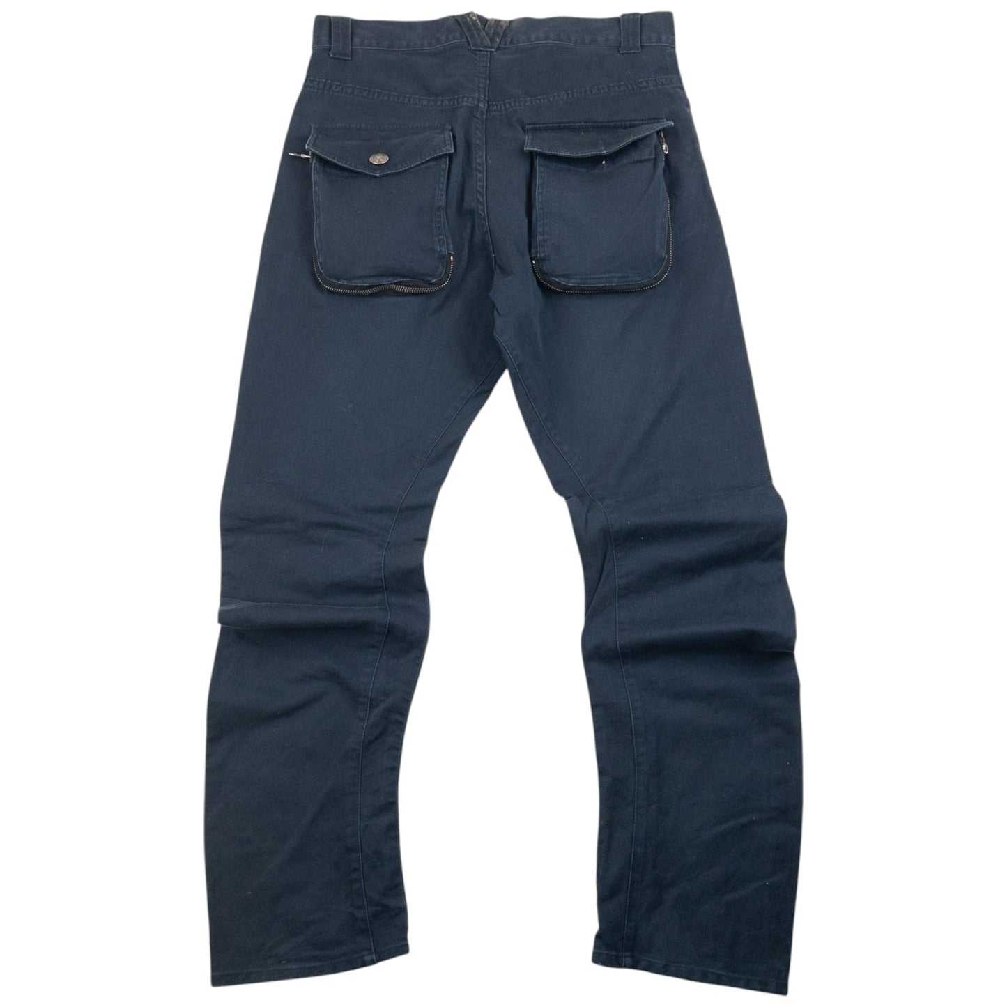 Vintage 2000s PPFM Curved Stacked Leg Trousers Size W30 | W30, Navy
