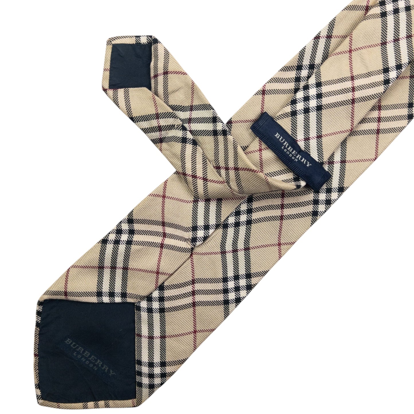 Vintage 2000s Burberry Nova Check Silk Tie | O/S, Beige