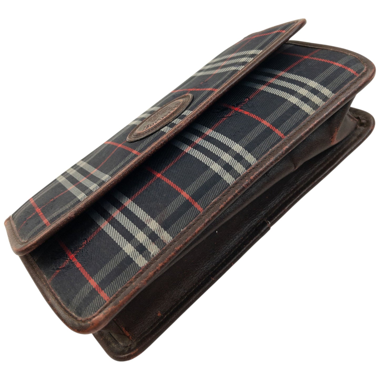 Vintage 90s Burberry Nova Check Clutch Bag | O/S, Navy, Red, White