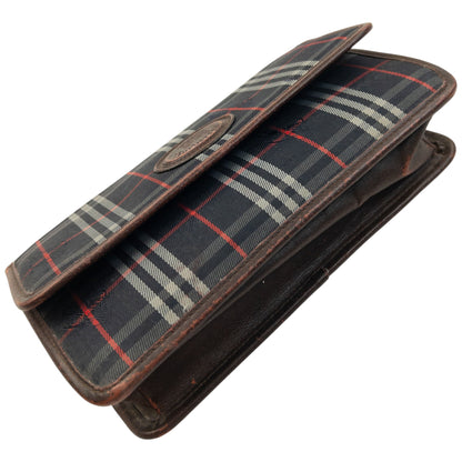 Vintage 90s Burberry Nova Check Clutch Bag | O/S, Navy, Red, White