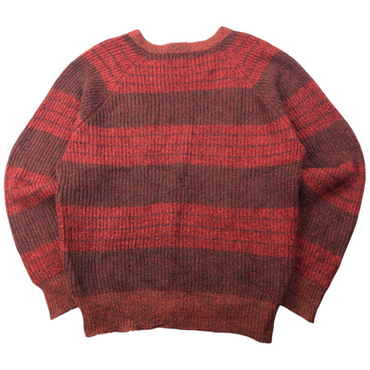 Vintage 80s Issey Miyake Striped Knit Cardigan Size M | Medium, Red