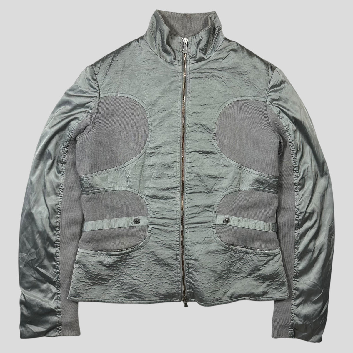 Versace 00’s VJC Astro Panelled Moto Bondage Jacket - M | Grey