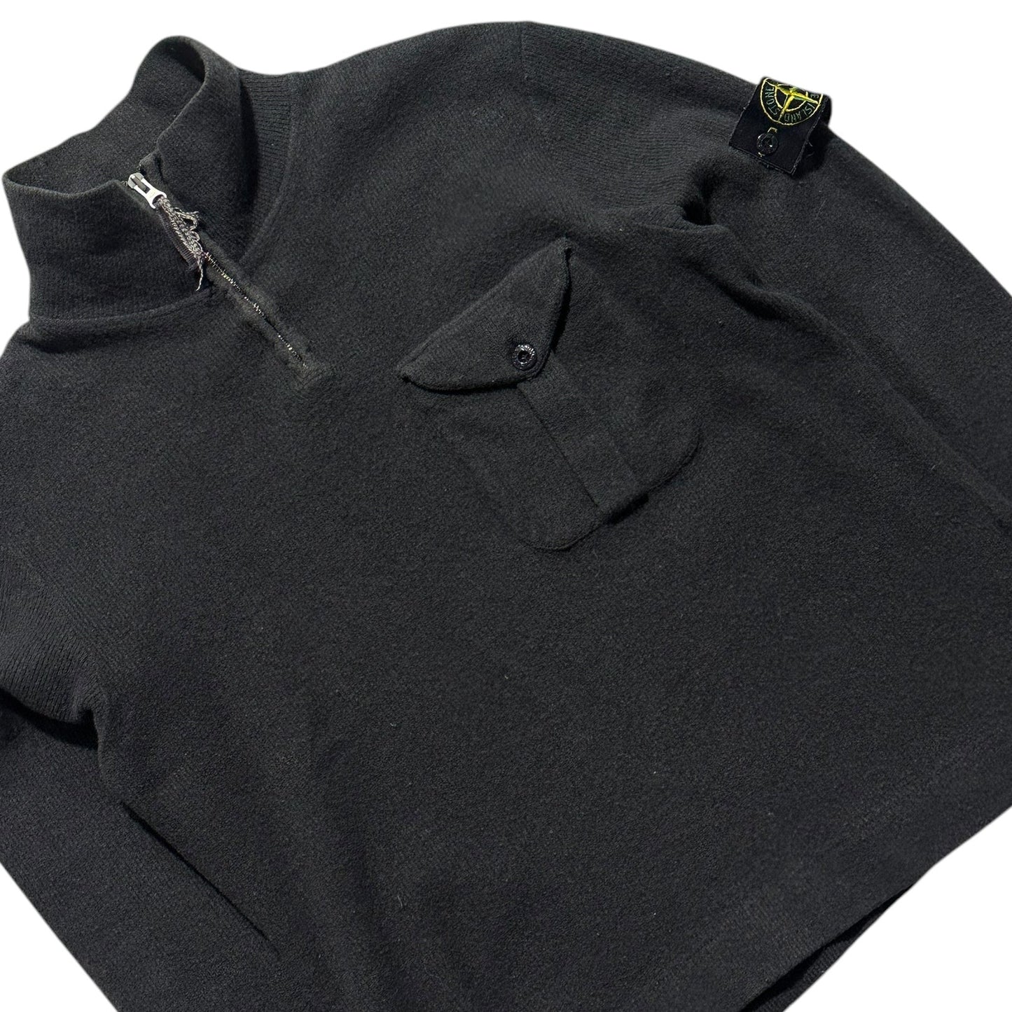 Stone Island 1/4 Zip Up Knit Jumper