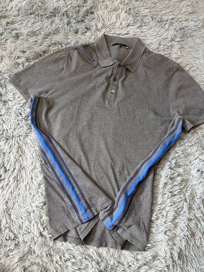 Gucci 00’s Contrast Seam Stripe Cotton Polo Shirt - L | O/S, Blue