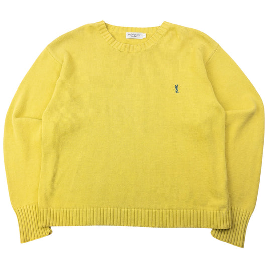 Vintage 2000s YSL Yves Saint Laurent Knit Jumper Size L | Large, Yellow