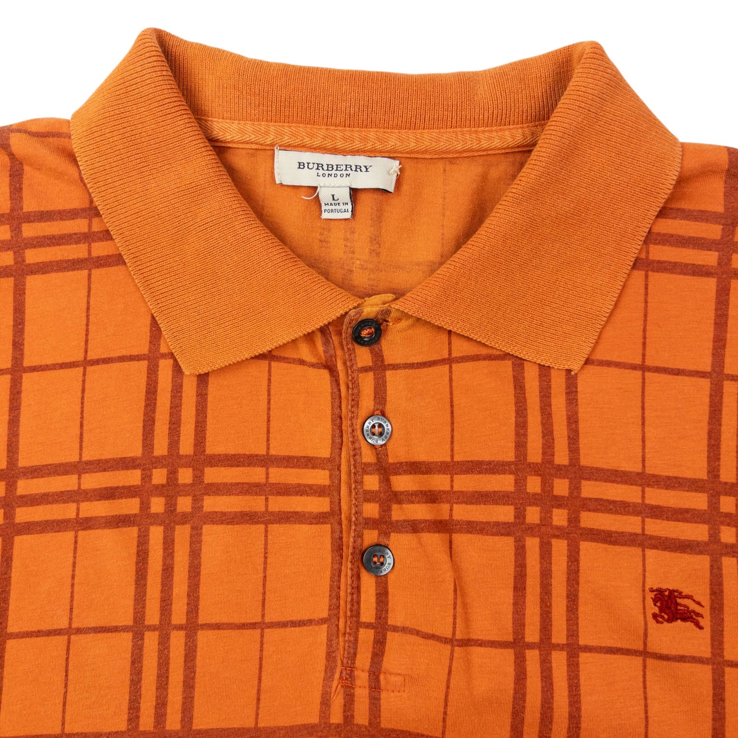Vintage Burberry Nova Check Polo Shirt Size L | Large, Orange