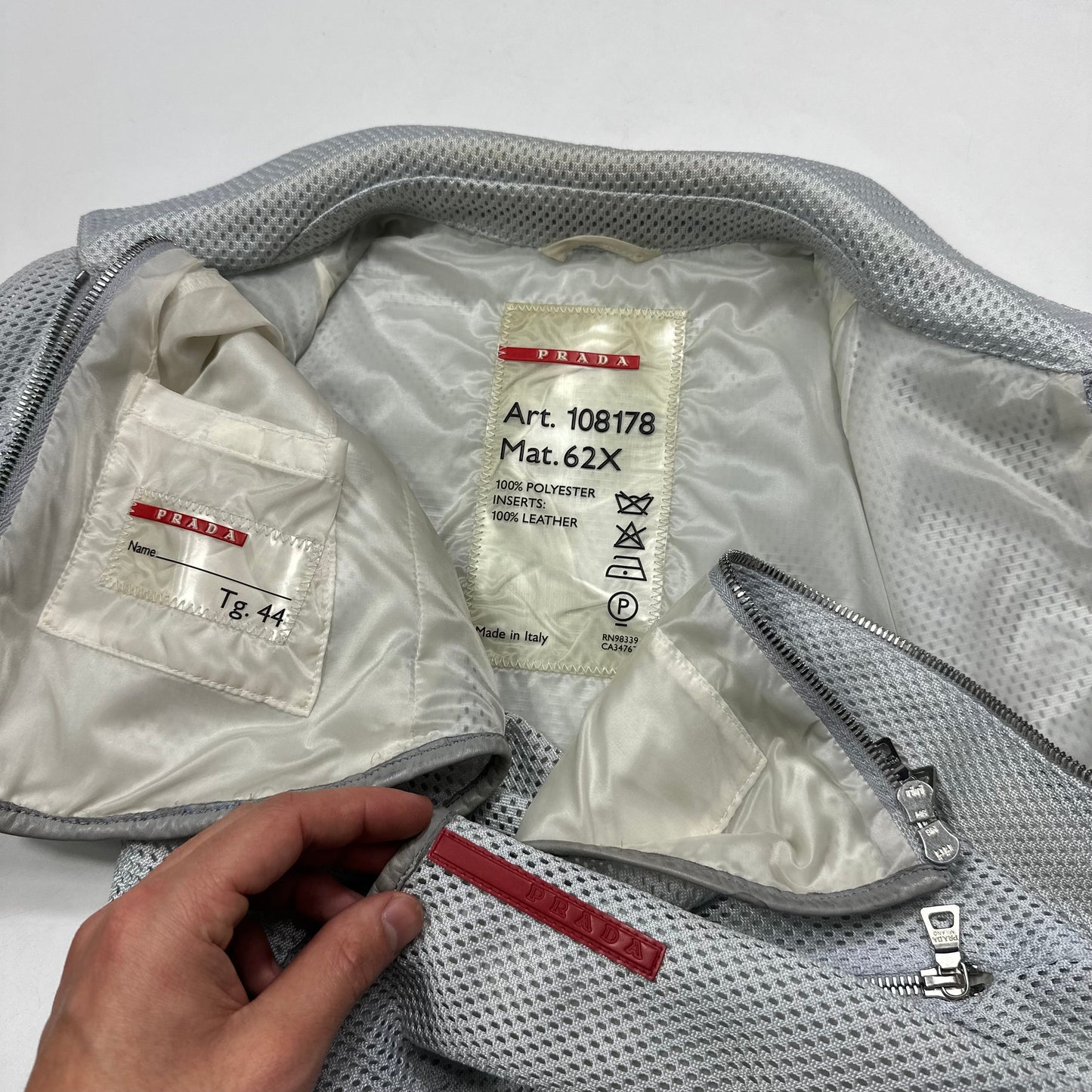 Prada Sport SS00 Technical Mesh + Leather Moto Jacket - IT44