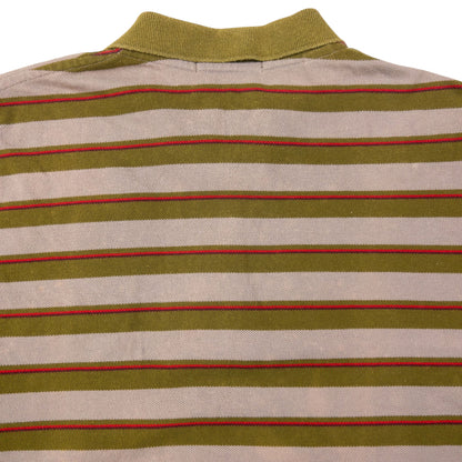 Vintage 80s YSL Yves Saint Laurent Striped Long Sleeve Polo Shirt Size M | Medium, Red