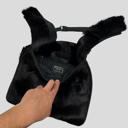 Prada Sport 1999 Goat Fur Reversible Chest Rig / Backpack