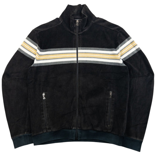 Vintage 2000s Prada Sport Zip Up Velour Track Jacket Size S | Small, Black