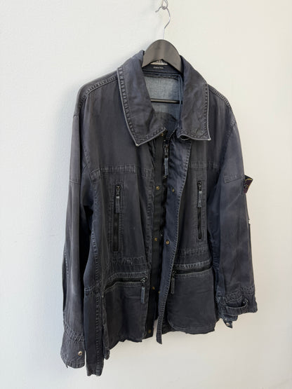 Stone Island 00s Raso Gommato Field Jacket | X-Large, Charcoal