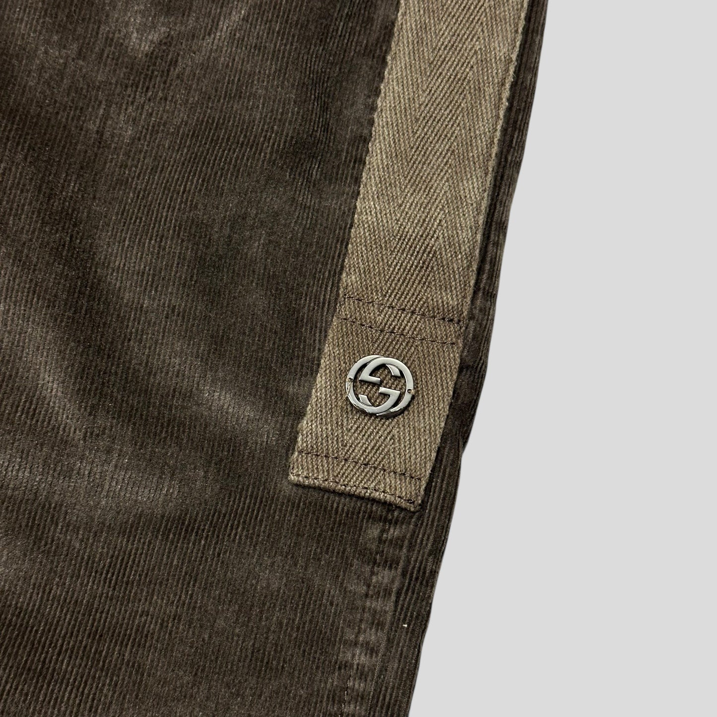 Gucci by Tom Ford 2004 Velvet Corduroy Western GG Logo Trousers - IT46 | Default Title, Multicoloured