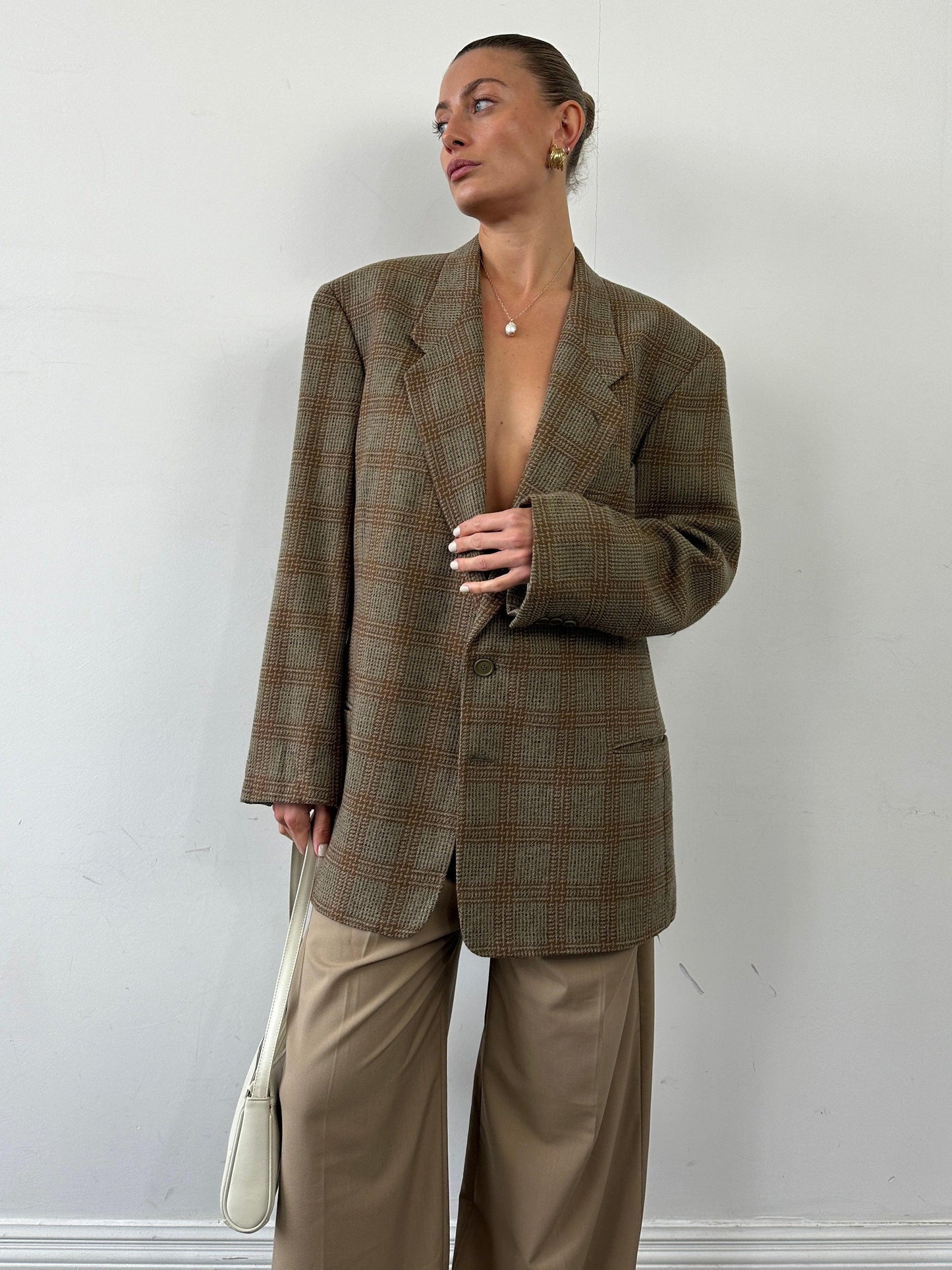 Giorgio Armani Le Collezioni Wool Check Single Breasted Blazer - 44R/XL - Known Source