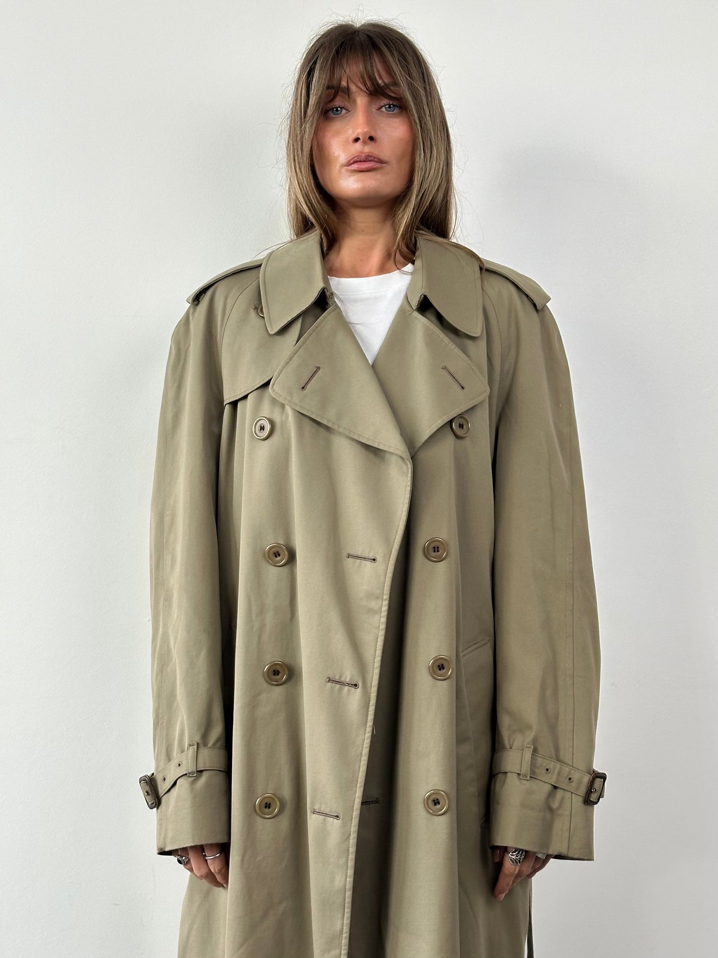 Aquascutum Pure Cotton Double Breasted Belted Trench Coat - XL