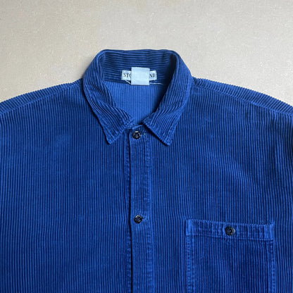 A/W 1994 Persian Blue Jumbo Corduroy Button Down Single Pocket Work Shirt