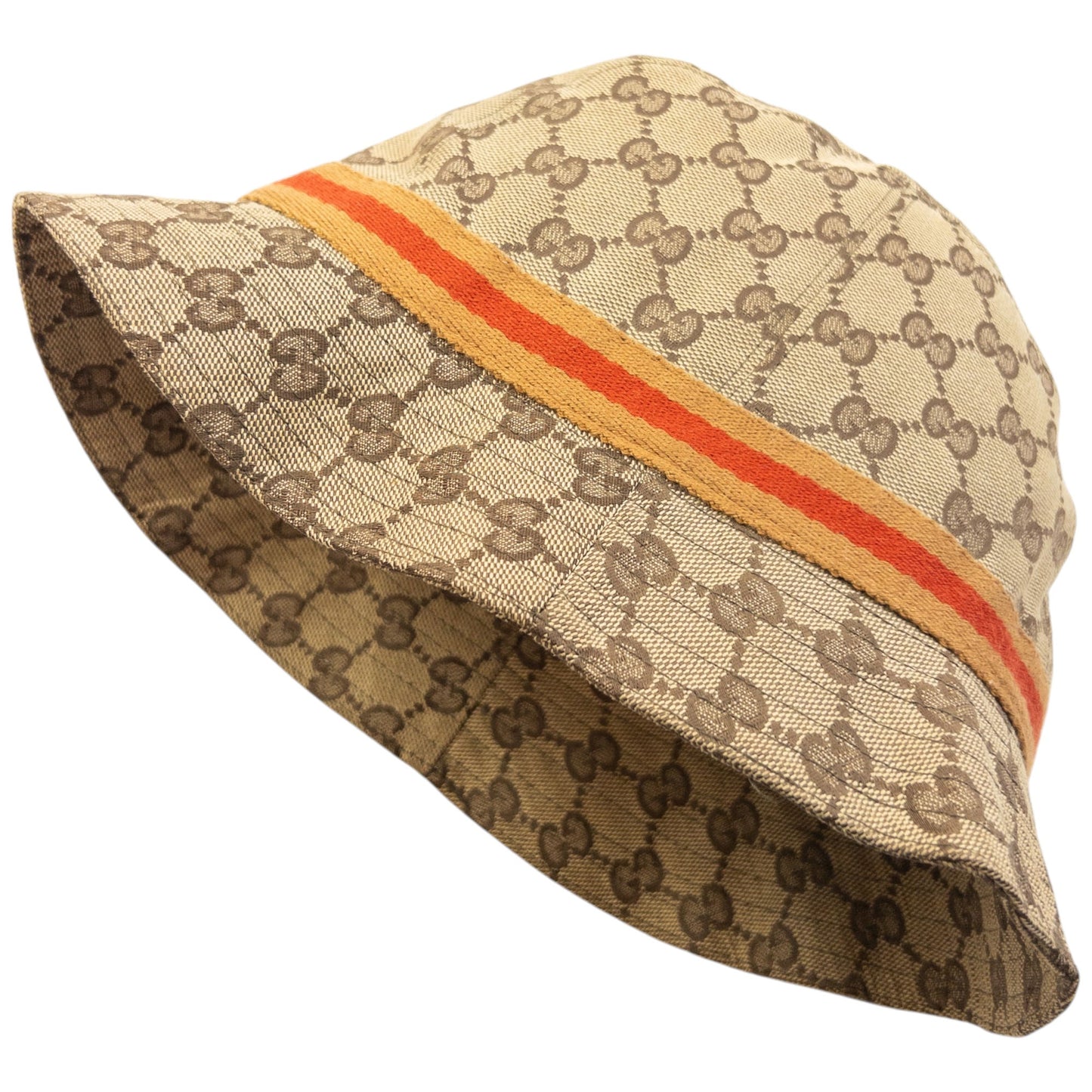 Vintage 2000s Gucci Monogram Bucket Hat Size M | O/S, Beige