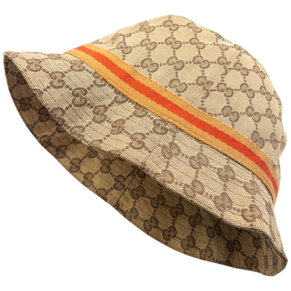 Vintage 2000s Gucci Monogram Bucket Hat Size M | O/S, Beige