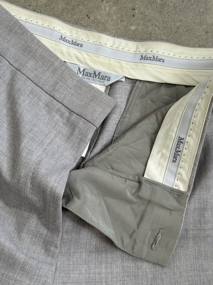 Max Mara 1990s Pure Wool Straight Leg Tailored Trousers - W28