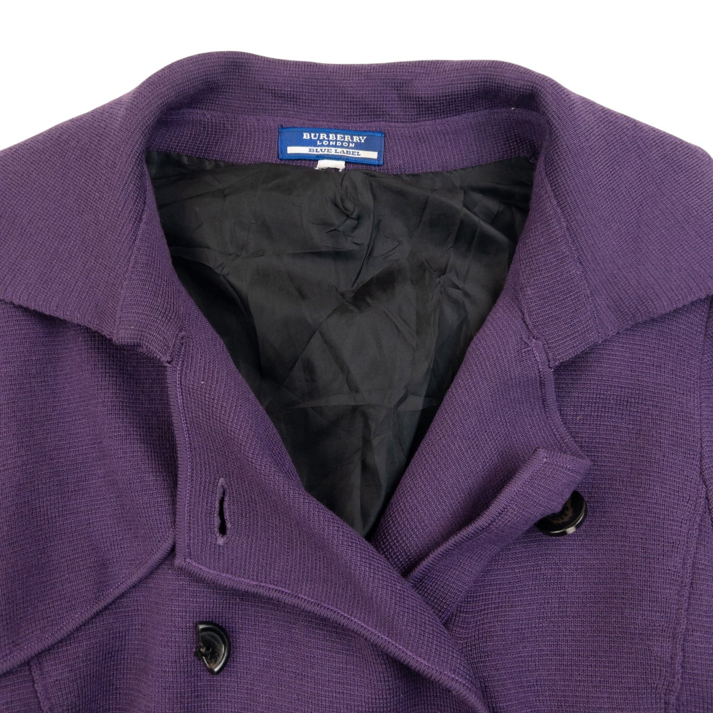 Vintage 2000s Burberry Blue Label Wool Longline Jacket Womens Size S | Small, Purple