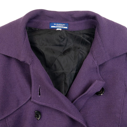 Vintage 2000s Burberry Blue Label Wool Longline Jacket Womens Size S | Small, Purple