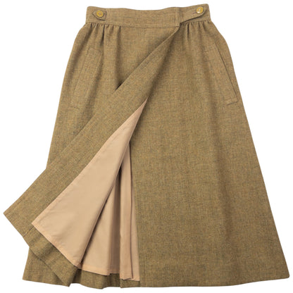 Vintage 80s Issey Miyake Pleated Wool Wrap Skirt Womens Size W25