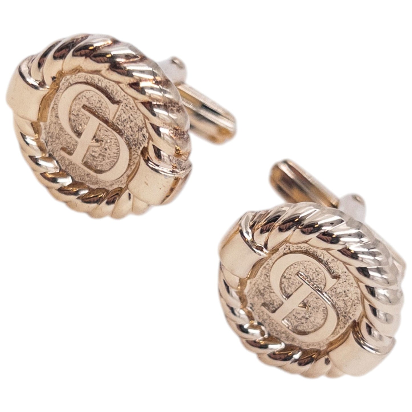 Vintage 90s Dior Embossed Cufflinks | O/S, Gold