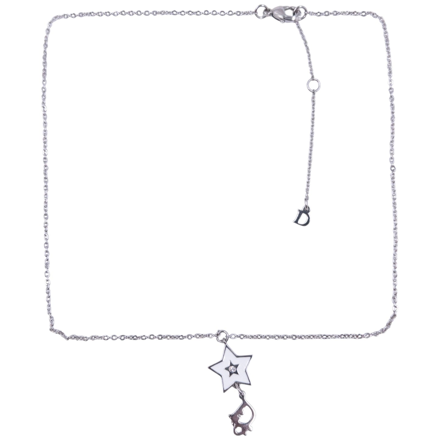 Vintage Dior Silver Star Charm Necklace