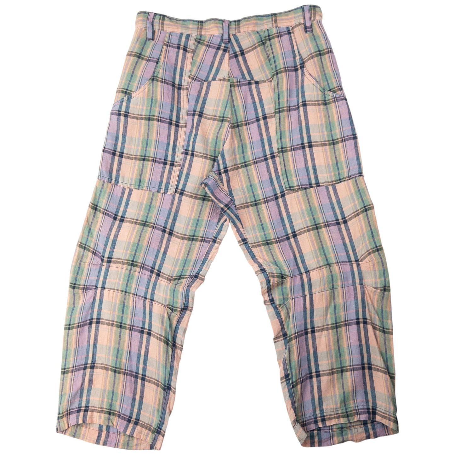 Vintage Yohji Yamamoto Checkered Cropped Linen Trousers Size W33