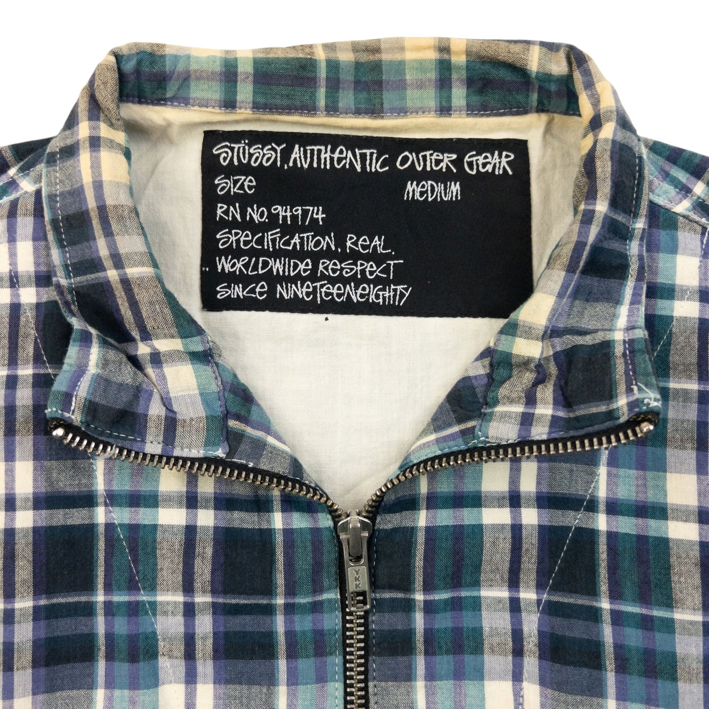 Vintage 2000s Stussy Checkered Zip Up Jacket Size M | Medium, Red