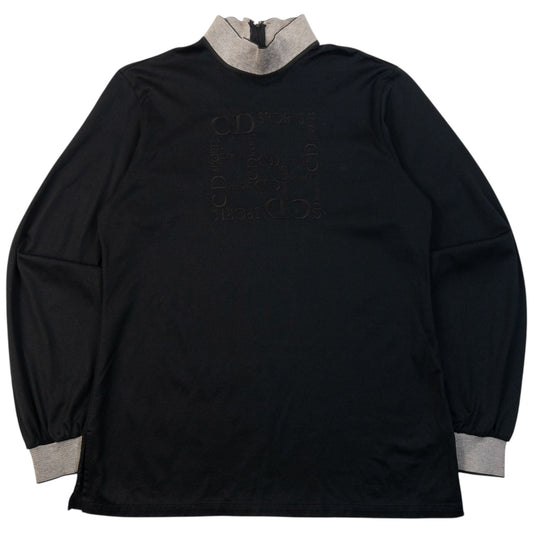 Vintage 2000s Dior Sports Embroidered Long Sleeve Turtleneck Top Womens Size M | Medium, Black