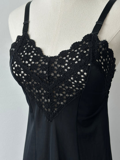 Vintage 1990s Satin Lace Mini Sheer Slip Dress - XS