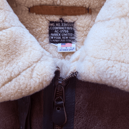 Avirex B-3 Sheepskin Aviator Flight Jacket - M | Medium, Brown