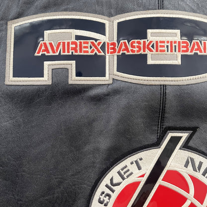 Avirex New York Basketball Leather Varsity Jacket - M