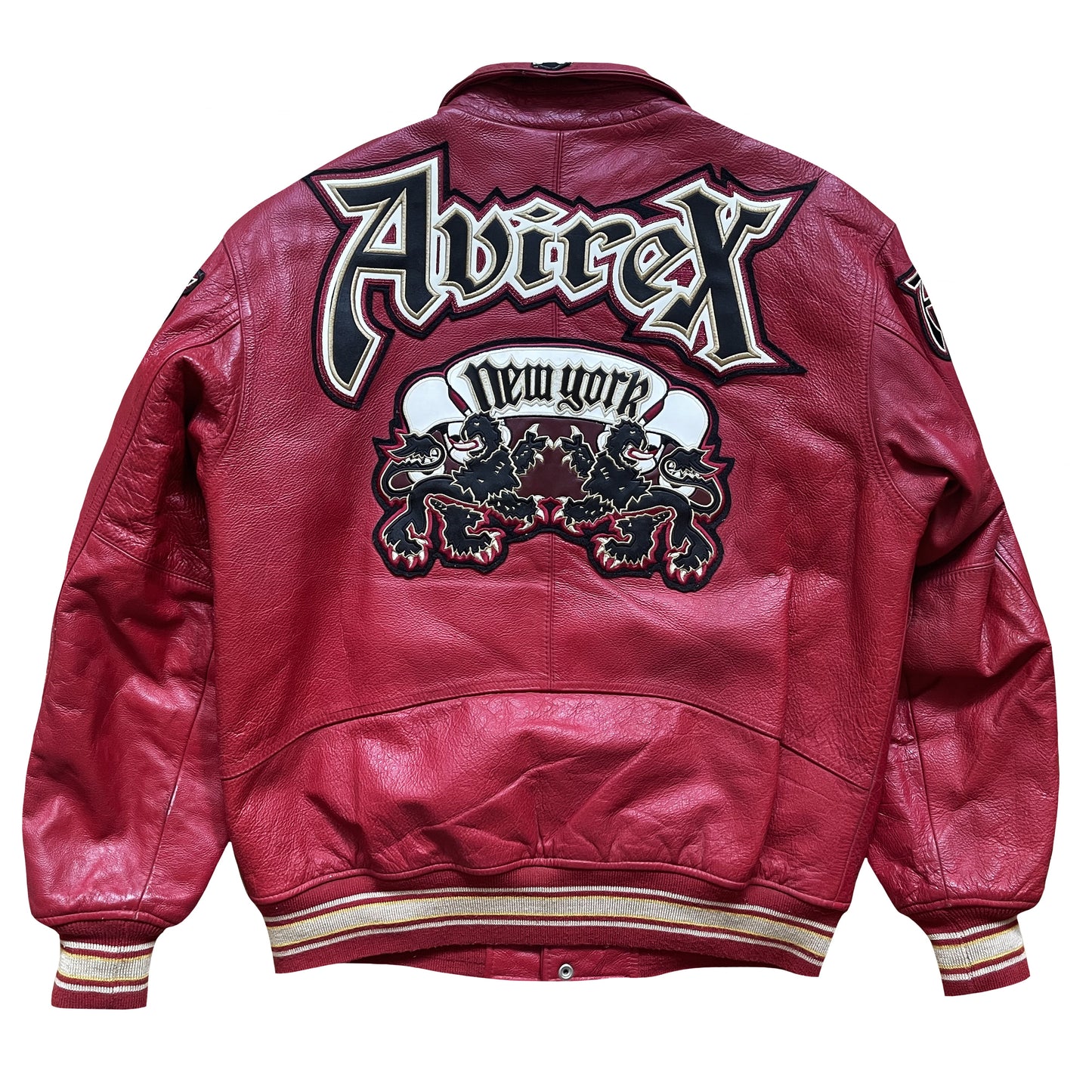 Avirex New York Lions Leather Varsity Jacket - M