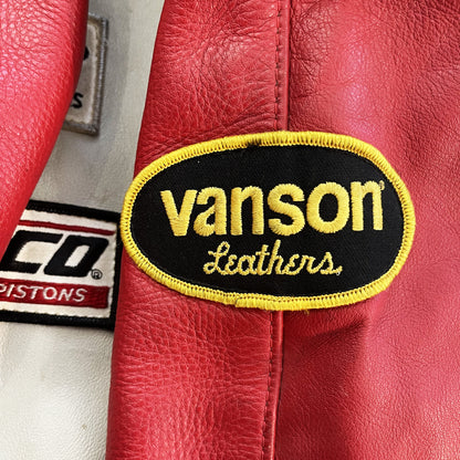 Vanson Leathers Race Team Leather Bomber Jacket - S