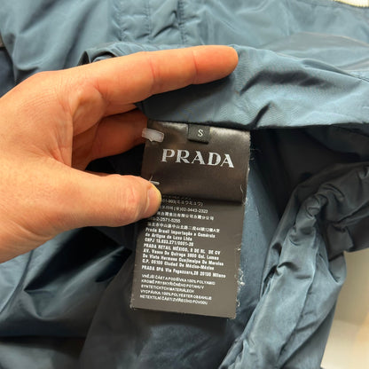 Prada Milano 2019 Metallic Blue Padded Nylon Windbreaker - S