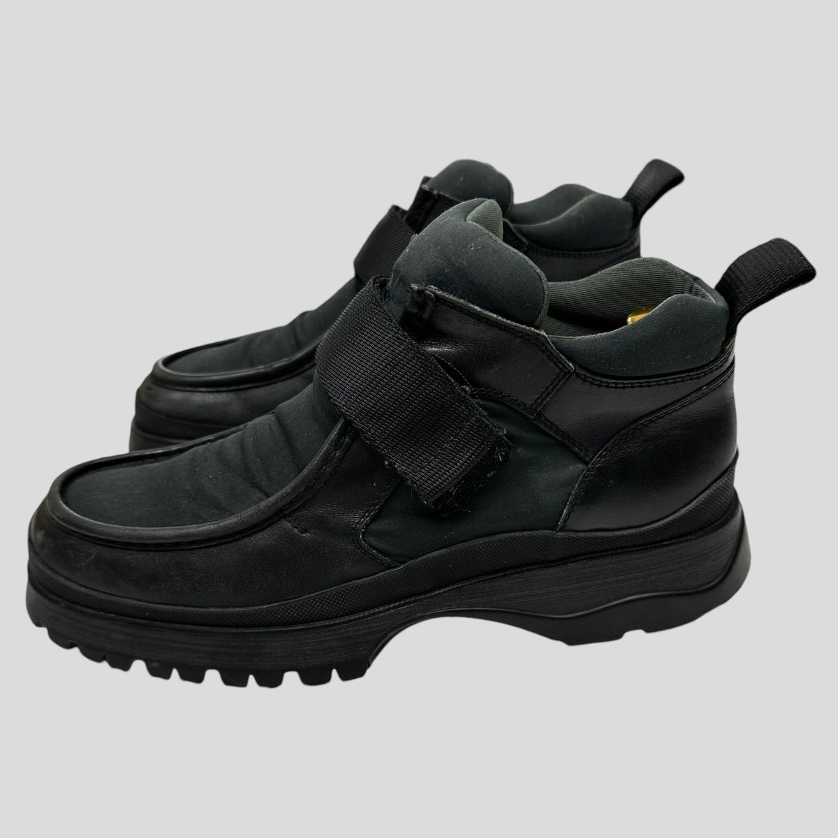 Prada 00’s Leather Low Combat Strap Boots - UK8/8.5 | O/S, Black