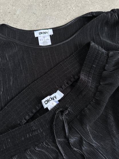 DKNY 2000s Pleated Wide Leg Two Piece Set - M/W28