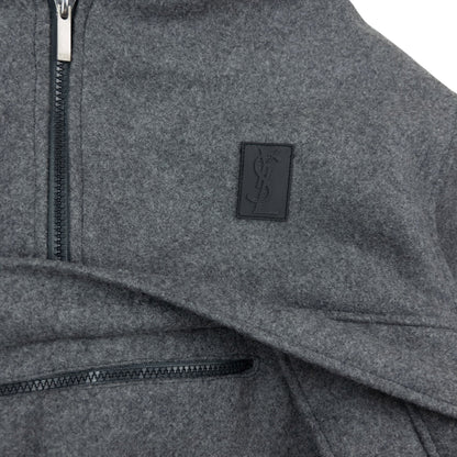 Vintage 2000s YSL Yves Saint Laurent Q Zip Wool Jacket Size L | Large, Grey
