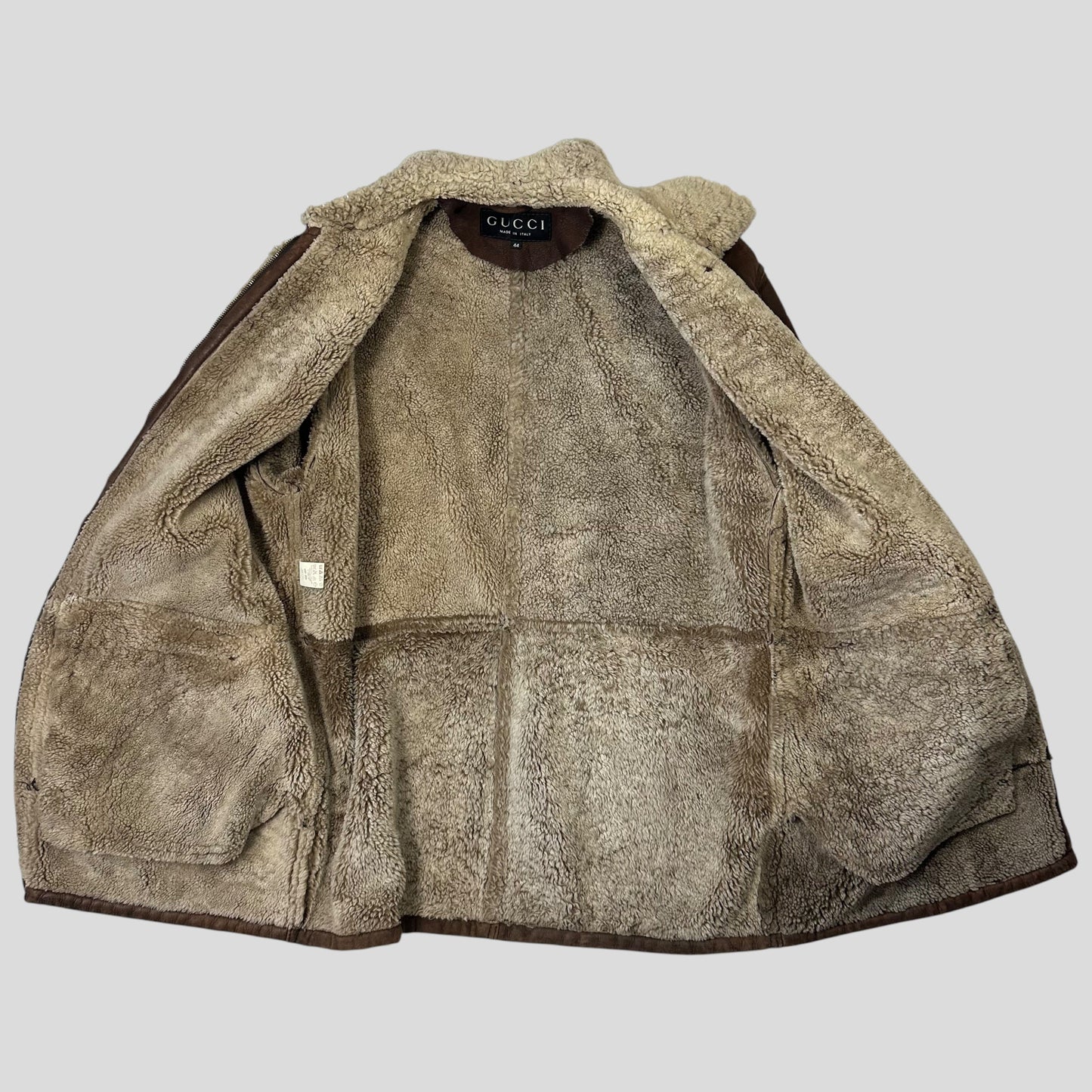 Gucci by Tom Ford 90’s Sheepskin Leather Heavy Shearling Coat - M | Default Title, Brown