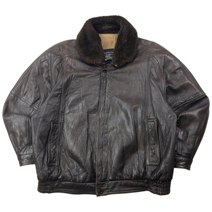 Vintage 80s Burberry Zip Up Leather Jacket Size XL | XL, Brown
