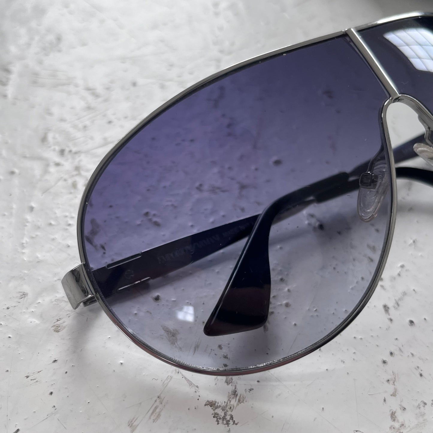 2000s emporio armani violet/silver sunglasses | O/S, Silver