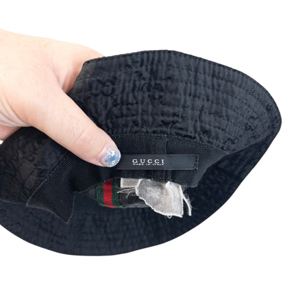 Vintage 2000s Gucci Monogram Bucket Hat | O/S, Black