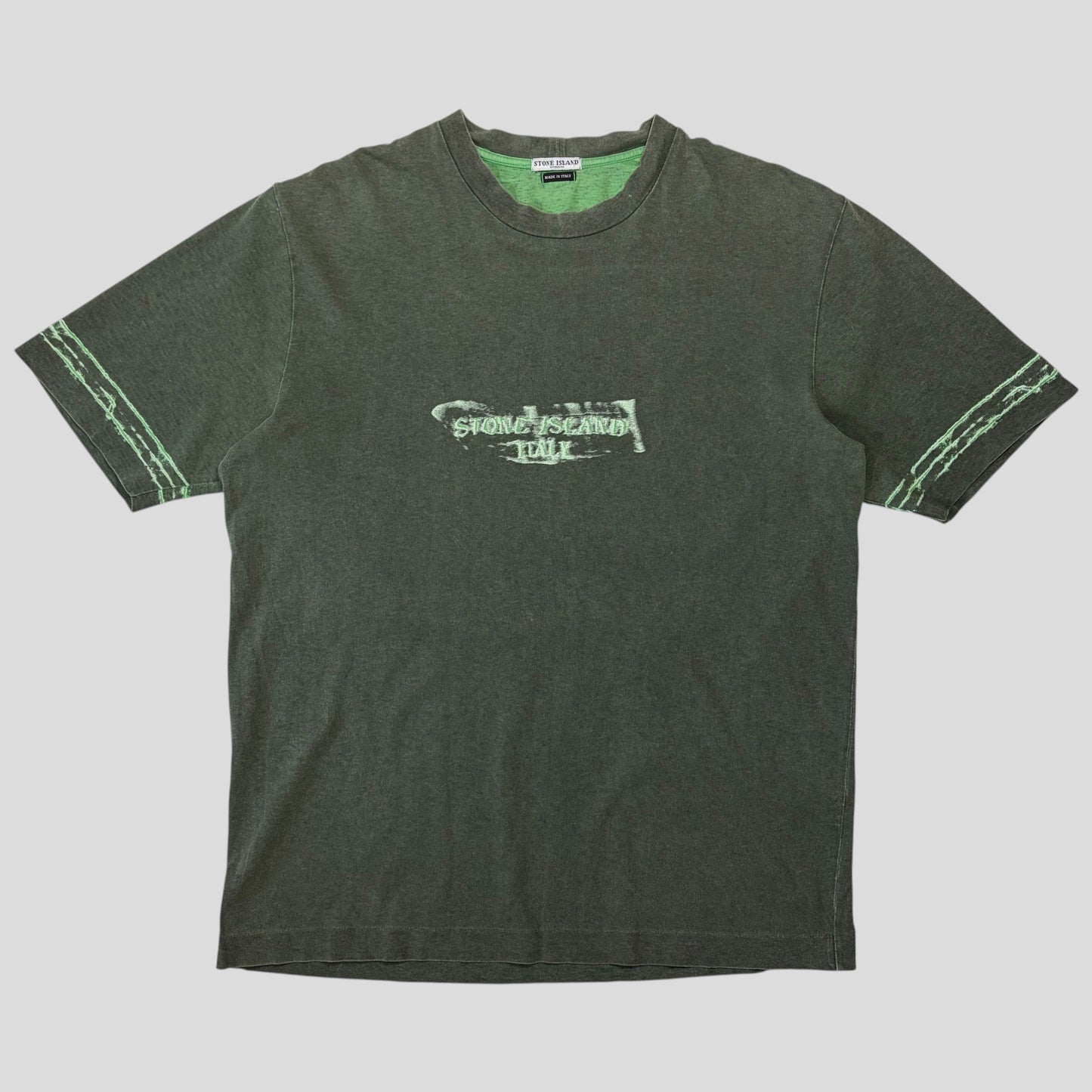 Stone Island SS03 Sublimation Acid Print Marina Logo T-shirt - XL (L) | Large, Green